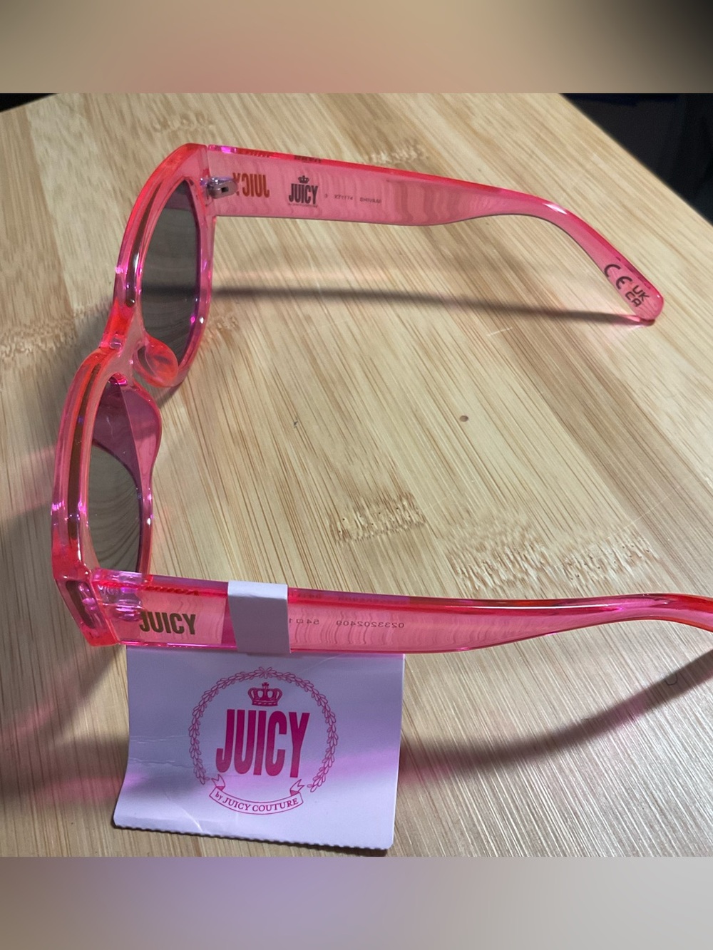 NWT Juicy Couture translucent bright pink sunglasses